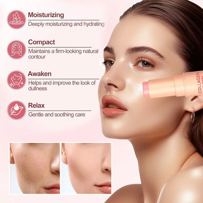 Collagen-Infused 2-in-1 Lip & Cheek Glow Stick, Long-Lasting Moisturizing & Hydrating