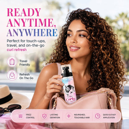 Peach-Scented Curly & Setting Spray - Lightweight, Bouncy Hair & Long-Lasting Hold