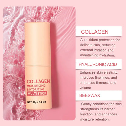 Collagen-Infused 2-in-1 Lip & Cheek Glow Stick, Long-Lasting Moisturizing & Hydrating