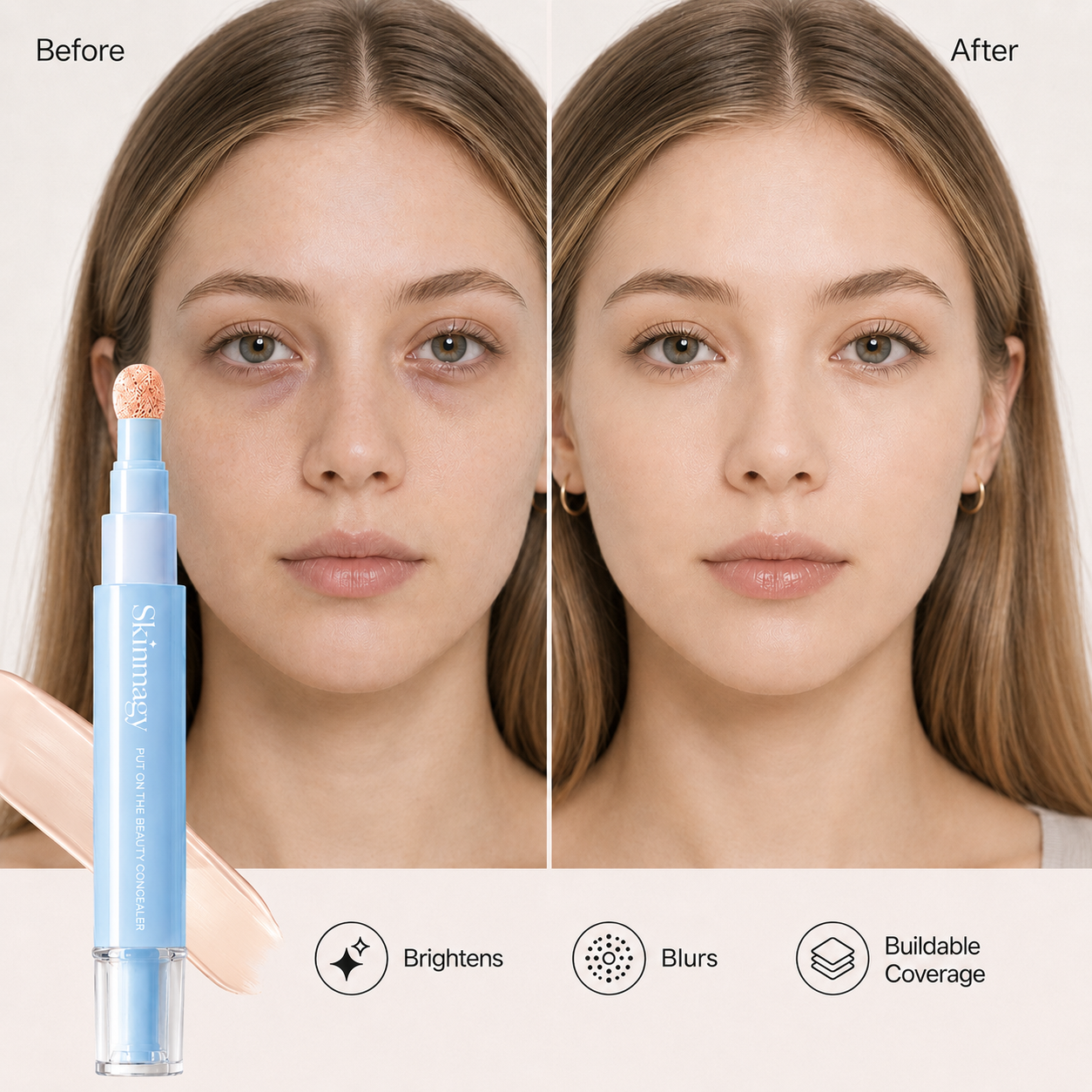Last Day-Buy 1 Get 1 Free💙Dual-Effect Concealer & Powder Foundation