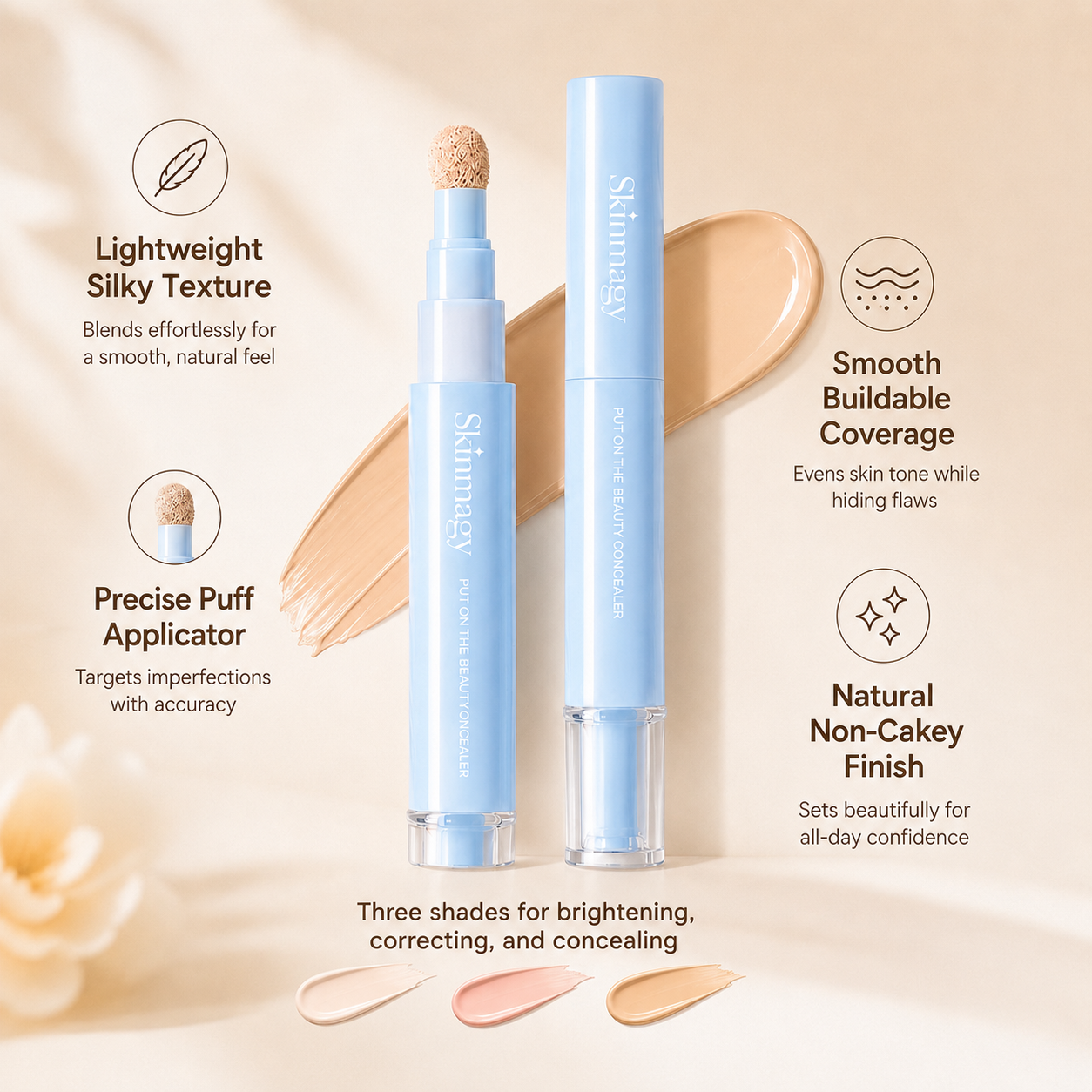 Last Day-Buy 1 Get 1 Free💙Dual-Effect Concealer & Powder Foundation