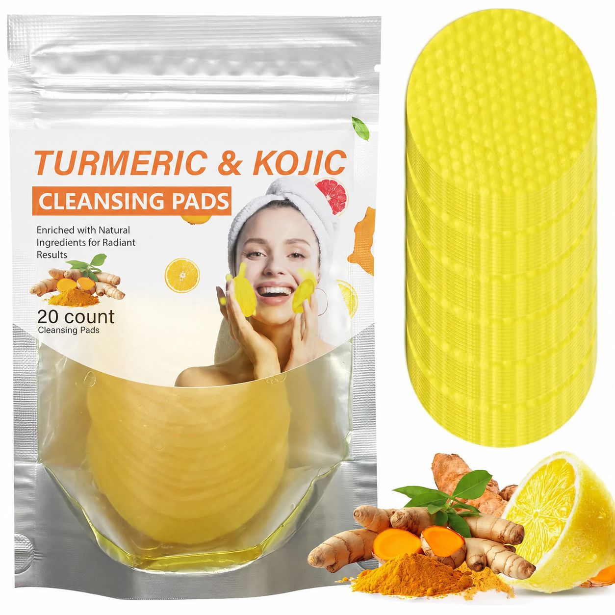Turmeric Cleansing Exfoliating Pads Facial Cleansing Skincare, cleansing, skin care, Turmeric Comfort Cleanser Facial Wash