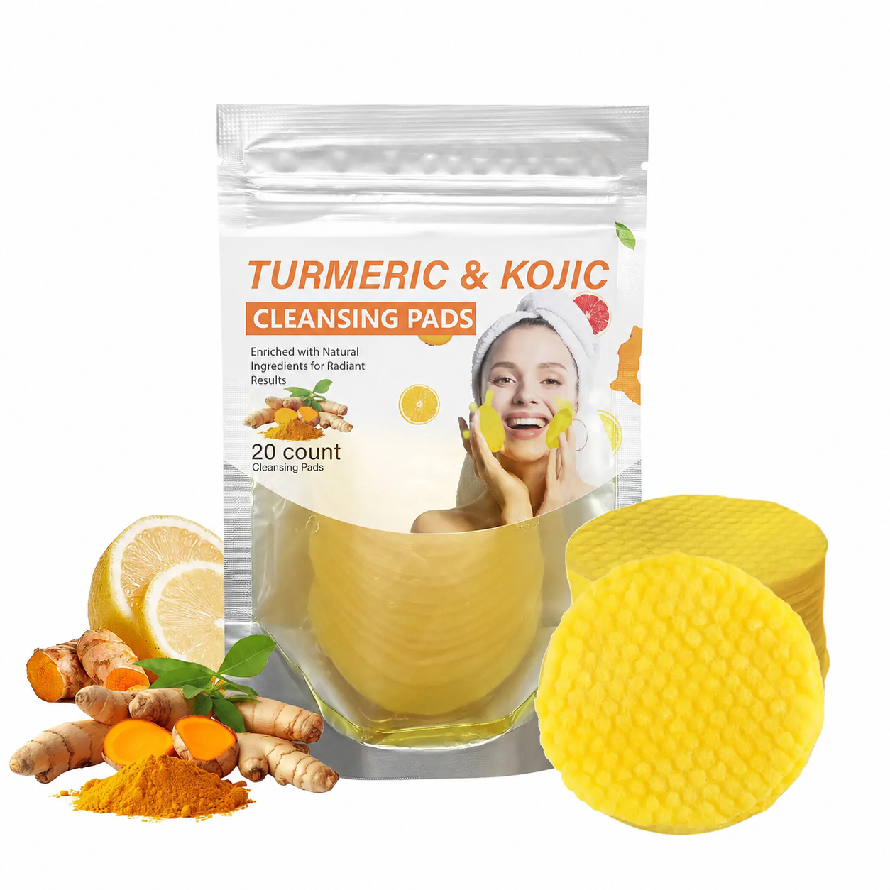 Turmeric Cleansing Exfoliating Pads Facial Cleansing Skincare, cleansing, skin care, Turmeric Comfort Cleanser Facial Wash