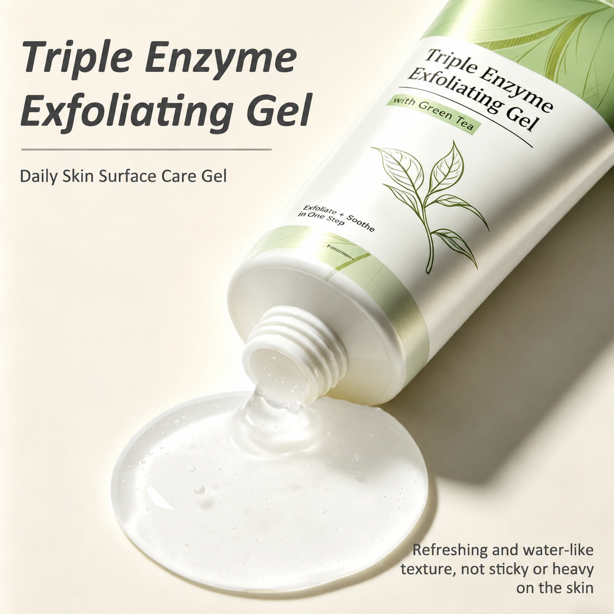 Water-like exfoliating gel texture